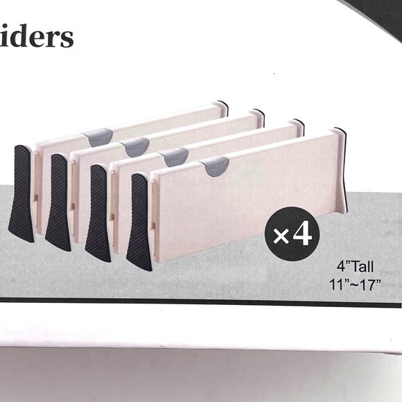Expandable Drawer Organizers Dividers Set Of 4 Adjustable 11" To 17" Home Office - Picture 7 of 13